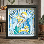Nativity Scene Shadow Box SVG for Cricut | 3D Layered SVG Paper Cut Light Template 2