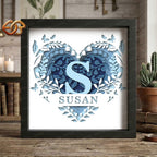 Personalized Valentine Monogram Shadow Box SVG for Cricut | 3D Layered SVG Paper Cut Light Box Template
