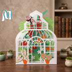 Combo 3 Greenhouse Garden Pop-Up Card SVG – 3D Tropical Plant Paper Craft Template