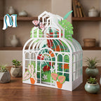 Combo 3 Greenhouse Garden Pop-Up Card SVG – 3D Tropical Plant Paper Craft Template