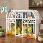 Greenhouse Garden Pop-Up Card SVG – 3D Tropical Plant Paper Craft Template 3