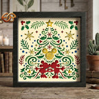 Christmas Mouse Couple Shadow Box SVG for Cricut | 3D Layered SVG Paper Cut Light Template 2