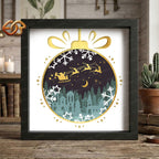 Christmas Snowball Shadow Box SVG for Cricut | 3D Layered SVG Paper Cut Light Box Template