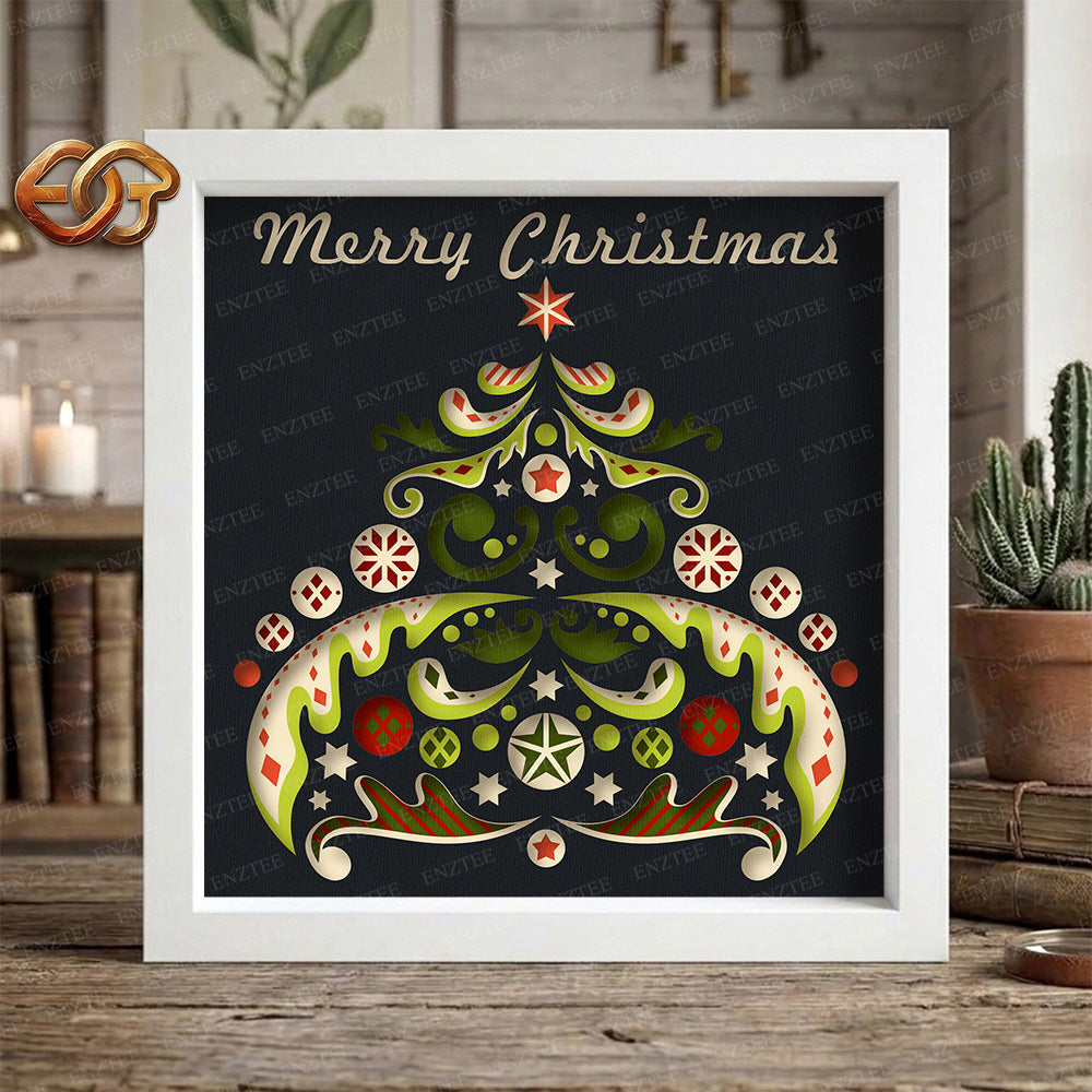 Christmas Tree Shadow Box SVG for Cricut | 3D Layered SVG Paper Cut Light Template 2