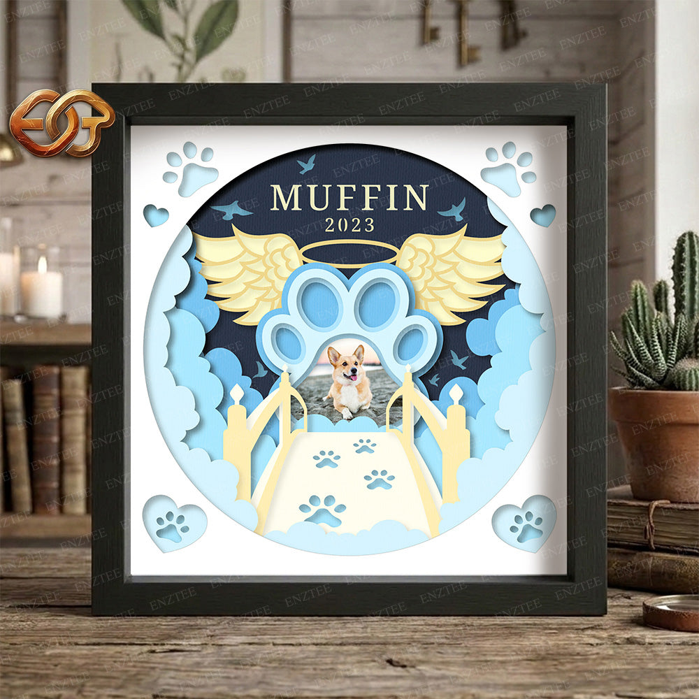 Custom Pet Memorial Shadow Box SVG for Cricut | 3D Layered SVG Paper Cut Light Template 1