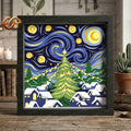 Christmas Village Shadow Box SVG for Cricut | 3D Layered SVG Paper Cut Light Template 4