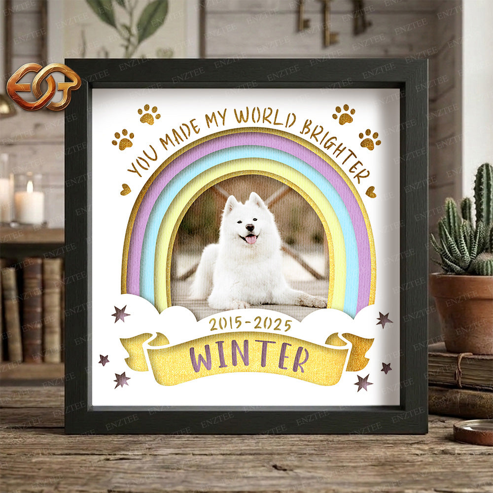 Custom Pet Memorial Shadow Box SVG for Cricut | 3D Layered SVG Paper Cut Light Template 2