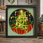 Christmas Tree Shadow Box SVG for Cricut | 3D Layered SVG Paper Cut Light Template 1