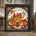 Christmas Mushroom Shadow Box SVG for Cricut | 3D Layered SVG Paper Cut Light Template