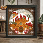Christmas Mushroom Shadow Box SVG for Cricut | 3D Layered SVG Paper Cut Light Template