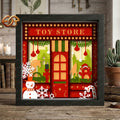 Christmas Store Shadow Box SVG for Cricut | 3D Layered SVG Paper Cut Light Template
