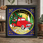 Christmas Truck Shadow Box SVG for Cricut | 3D Layered SVG Paper Cut Light Template 1