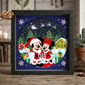 Christmas Mouse Couple Shadow Box SVG for Cricut | 3D Layered SVG Paper Cut Light Template 4