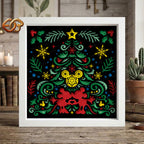 Christmas Mouse Couple Shadow Box SVG for Cricut | 3D Layered SVG Paper Cut Light Template 2