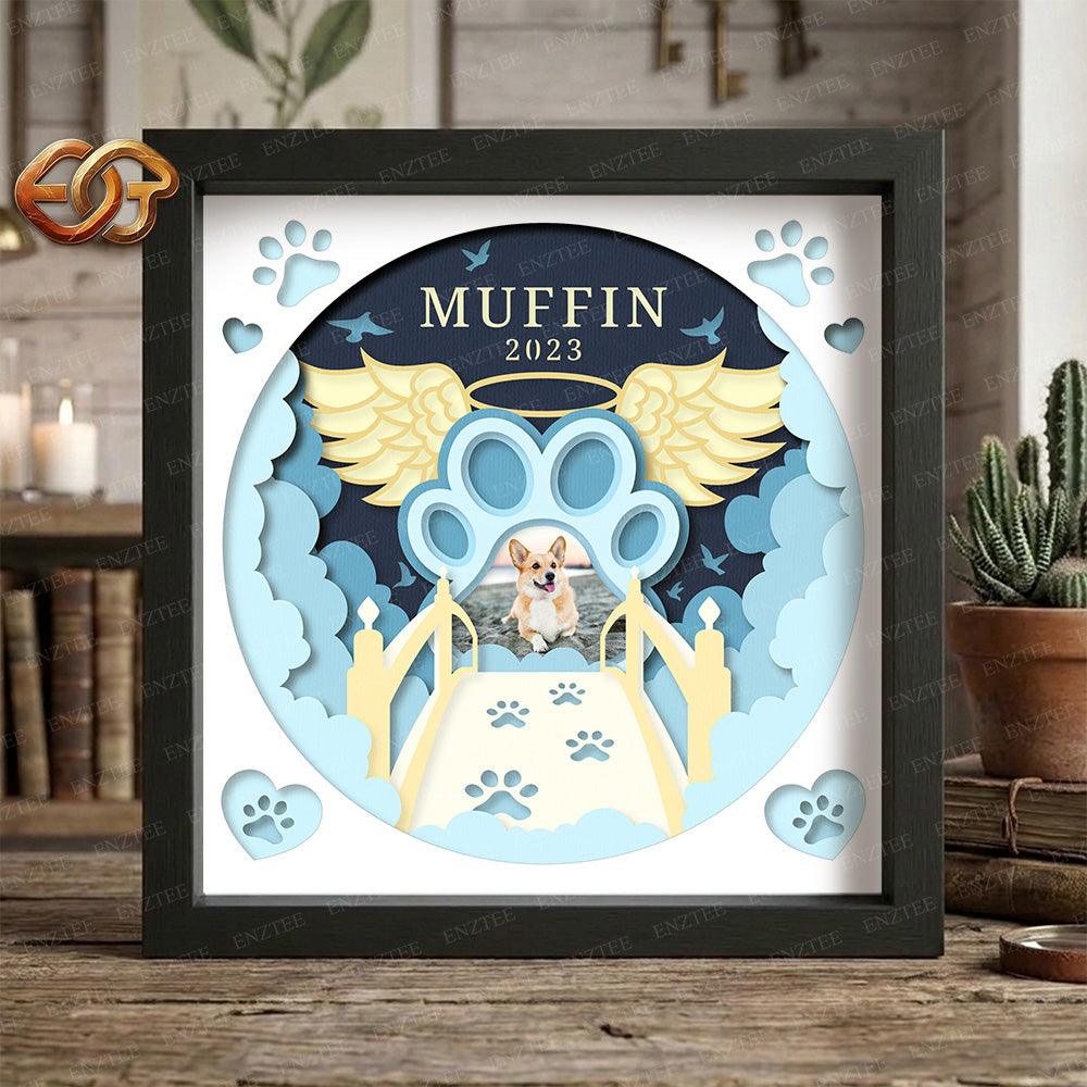 Custom Pet Memorial Shadow Box SVG for Cricut | 3D Layered SVG Paper Cut Light Template 1