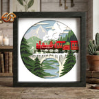 Christmas Train Shadow Box SVG for Cricut | 3D Layered SVG Paper Cut Light Template