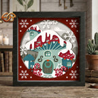 Christmas Mushroom Shadow Box SVG for Cricut | 3D Layered SVG Paper Cut Light Template