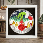 Christmas Village Shadow Box SVG for Cricut | 3D Layered SVG Paper Cut Light Template 3