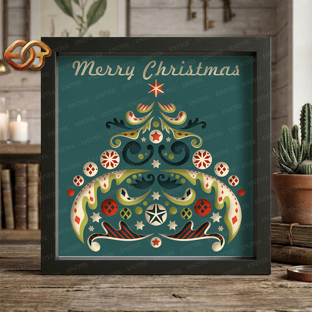 Christmas Tree Shadow Box SVG for Cricut | 3D Layered SVG Paper Cut Light Template 2