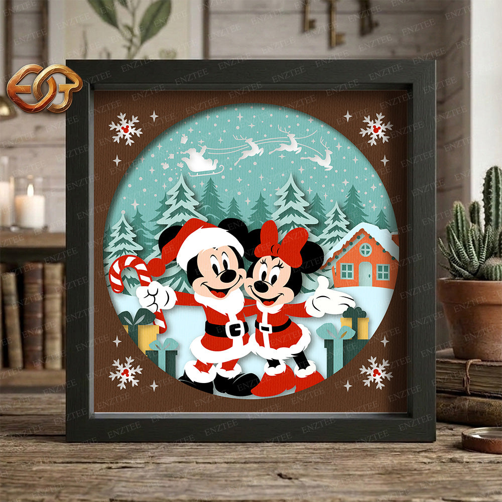 Winter Mouse Shadow Box SVG for Cricut | 3D Layered SVG Paper Cut Light Template 4