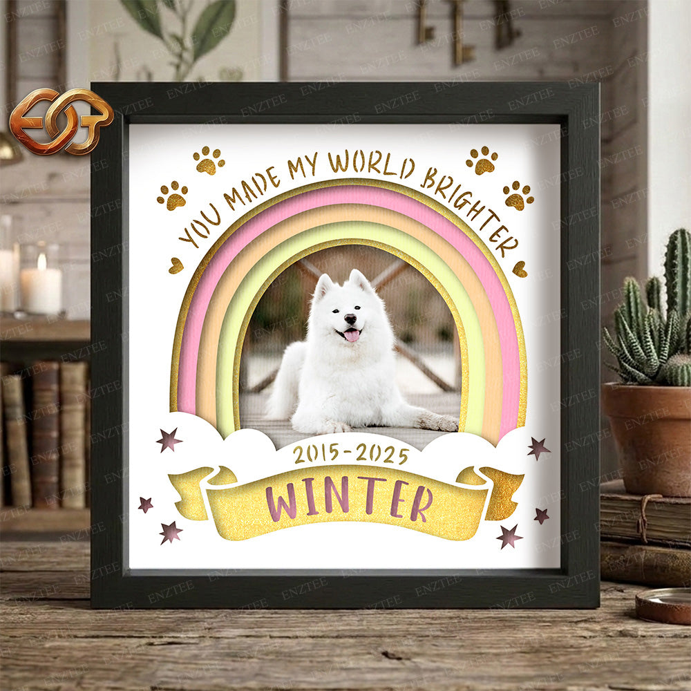 Custom Pet Memorial Shadow Box SVG for Cricut | 3D Layered SVG Paper Cut Light Template 2