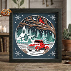 Christmas Truck Shadow Box SVG for Cricut | 3D Layered SVG Paper Cut Light Template 2
