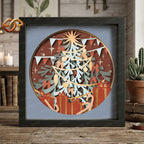 Christmas Tree Shadow Box SVG for Cricut | 3D Layered SVG Paper Cut Light Template 1