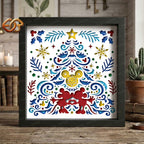 Christmas Mouse Couple Shadow Box SVG for Cricut | 3D Layered SVG Paper Cut Light Template 2