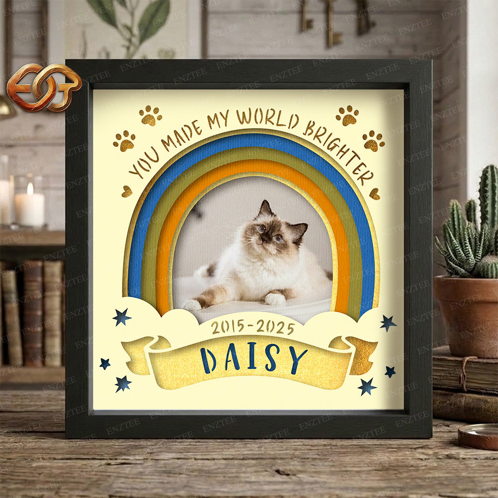 Custom Pet Memorial Shadow Box SVG for Cricut | 3D Layered SVG Paper Cut Light Template 3