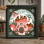 Christmas Mushroom Shadow Box SVG for Cricut | 3D Layered SVG Paper Cut Light Template