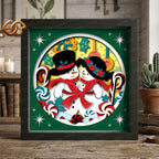Christmas Snowman Shadow Box SVG for Cricut | 3D Layered SVG Paper Cut Light Template 1