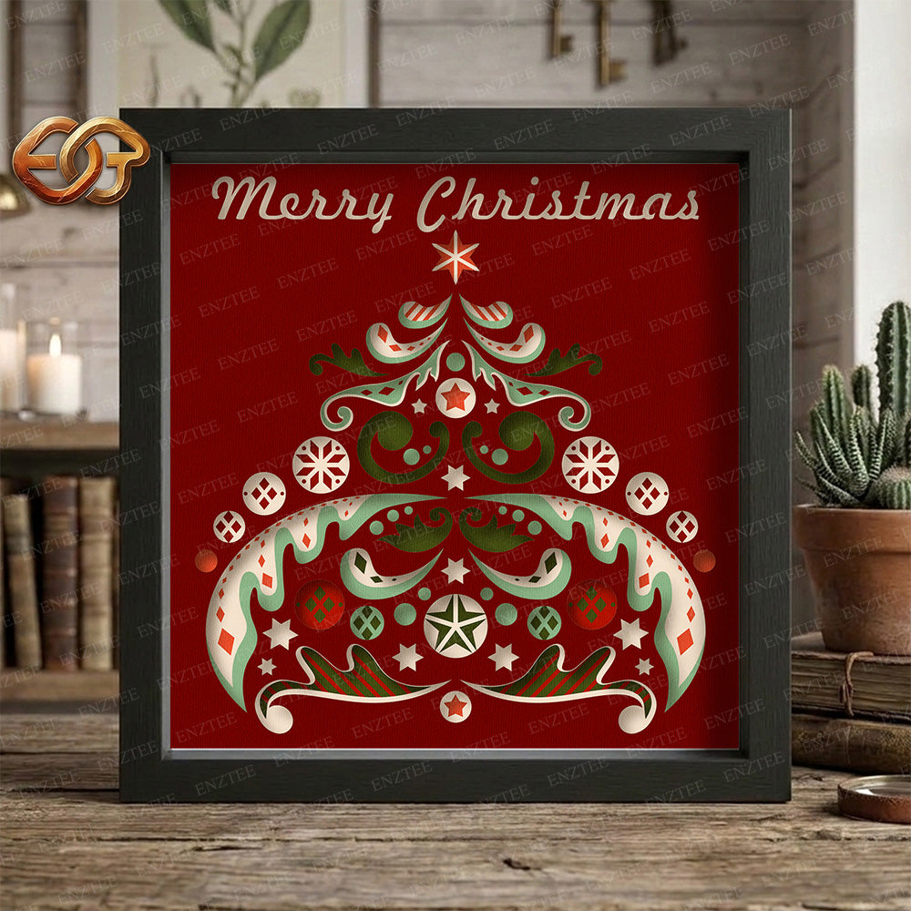 Christmas Tree Shadow Box SVG for Cricut | 3D Layered SVG Paper Cut Light Template 2