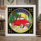 Christmas Truck Shadow Box SVG for Cricut | 3D Layered SVG Paper Cut Light Template 1