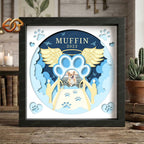 Custom Pet Memorial Shadow Box SVG for Cricut | 3D Layered SVG Paper Cut Light Template 1