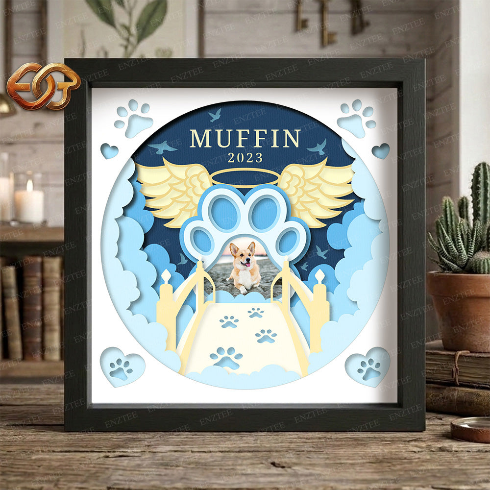Custom Pet Memorial Shadow Box SVG for Cricut | 3D Layered SVG Paper Cut Light Template 1