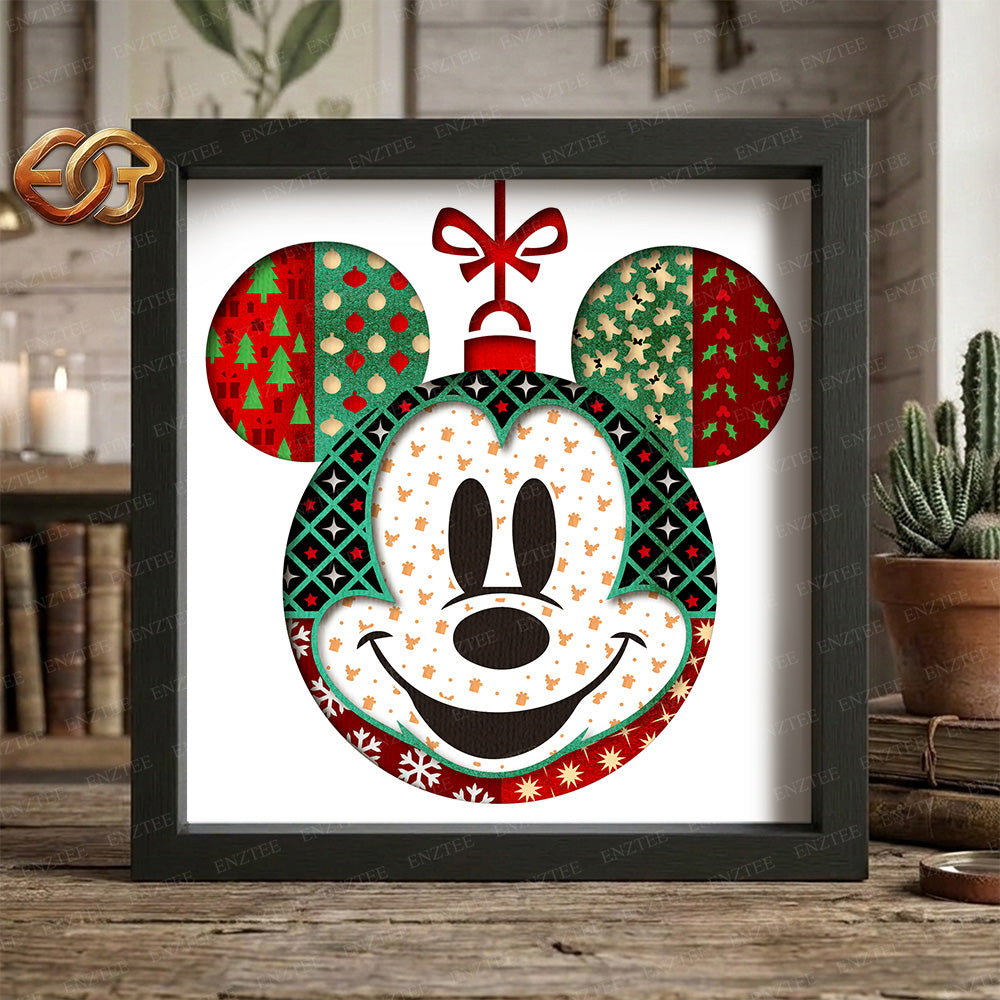 Winter Mouse Shadow Box SVG for Cricut | 3D Layered SVG Paper Cut Light Template 3