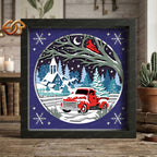 Christmas Truck Shadow Box SVG for Cricut | 3D Layered SVG Paper Cut Light Template 2