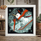 Christmas Snowman Shadow Box SVG for Cricut | 3D Layered SVG Paper Cut Light Template 2