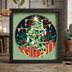 Christmas Tree Shadow Box SVG for Cricut | 3D Layered SVG Paper Cut Light Template 1