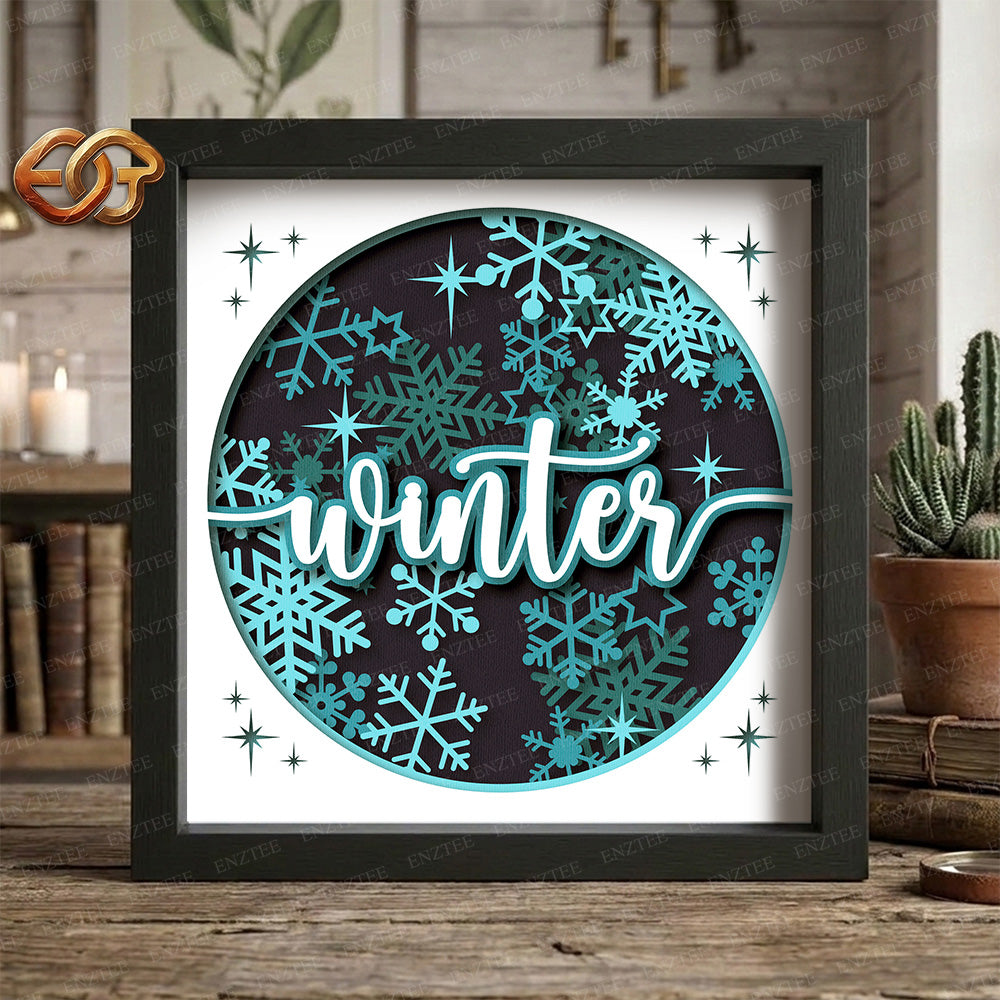 Winter Shadow Box SVG for Cricut | 3D Layered SVG Paper Cut Light Template