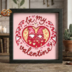 Valentine Gnome Shadow Box SVG for Cricut | 3D Layered SVG Paper Cut Light Box Template 2