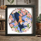 Swallow Shadow Box SVG for Cricut | 3D Layered SVG Paper Cut Light Box Template