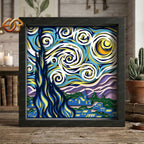 Starry Night Shadow Box SVG for Cricut | 3D Layered SVG Paper Cut Light Box Template