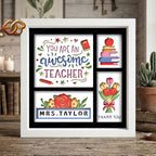 Personalized Teacher Gift Shadow Box SVG for Cricut | 3D Layered SVG Paper Cut Light Template