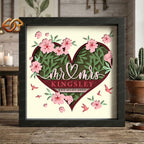 Personalized Floral Wedding Shadow Box SVG for Cricut | 3D Layered SVG Paper Cut Light Box Template