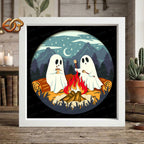 Spooky Campout Shadow Box SVG for Cricut | 3D Layered SVG Paper Cut Light Template