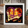 Skeletons Shadow Box SVG for Cricut | 3D Layered SVG Paper Cut Light Template