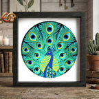 Peacock Shadow Box SVG for Cricut | 3D Layered SVG Paper Cut Light Template