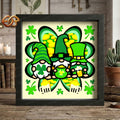 Lucky Gnomes Shadow Box SVG for Cricut | 3D Layered SVG Paper Cut Light Box Template