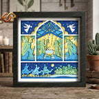 Nativity Scene Shadow Box SVG for Cricut | 3D Layered SVG Paper Cut Light Template 1